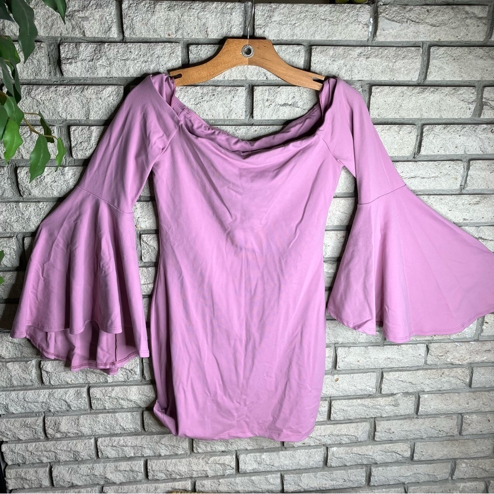 Susana Monaco Bell Sleeve Off Shoulder Dress